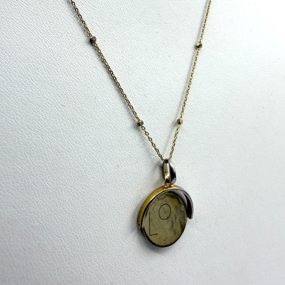 Serefina Gold-Tone Spinner Pendant Necklace Dainty Chain Layering Boho Accessory